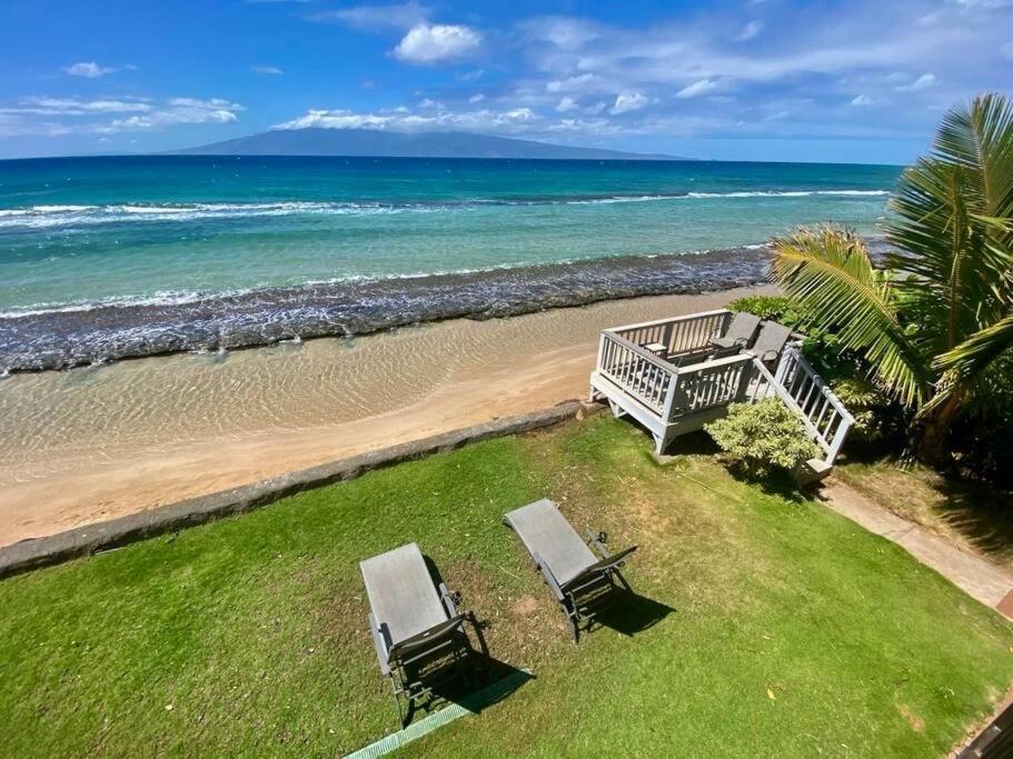 Oceanfront With Aircon-Hear The Waves-Amazing Views-Wifi Daire Lahaina Dış mekan fotoğraf