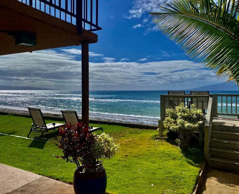 Oceanfront With Aircon-Hear The Waves-Amazing Views-Wifi Daire Lahaina Dış mekan fotoğraf